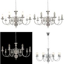Lustre Argenté 8 ampoules E14 - lustre - lustres - Home & Living - Argent