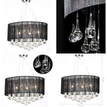 Lustre avec 85 cristaux Noir - lustre - lustres - Home & Living - Noir