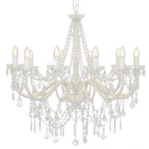 Design In - Lustre avec perles Blanc 12 ampoules E14 CFW35555
