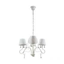 Lustre blanc moderne à 3 lumières avec abat-jour en tissu de 55 cm