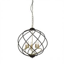 Searchlight - Flow - Suspension sphérique à 5 ampoules noir mat, bronze foncé, E14