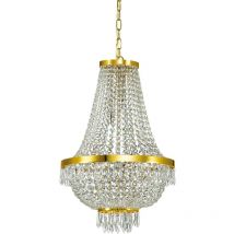 Ideal Lux - Caesar - Lustre en cristal à 9 ampoules au fini doré, G9