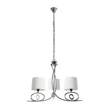 Sulion - Chandelier Classique en métal 3xE14 abat-jour blanc