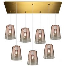 Top-light - Lustre classique top light shaded 1164os s7 r ra e27 plafonnier led en verre coloré