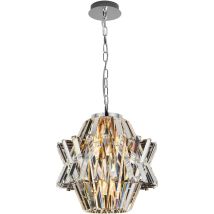 Lustre – Style glamour – Acier inoxydable – Cristal – Largeur, Longueur, Hauteur – CROWN