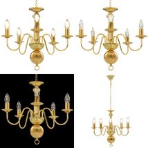 Lustre Doré 5 ampoules E14 - lustre - lustres - Home & Living - Or