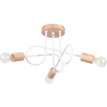 Sollux - Lustre Ember acier/bois 3xE27 14cm
