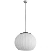 Lustre en tissu à boule de lanterne, nouveau style chinois, simple et créatif - Adjustable 40in Hanging Fixture for Living Room, Dining Room,