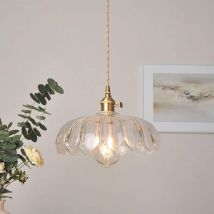 Shmshng - Lustre en verre style pastoral rétro sans source de lumière Pothos transparents