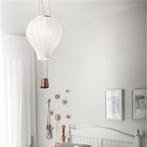 Lustre Enfant En Verre Blanc Montgolfière