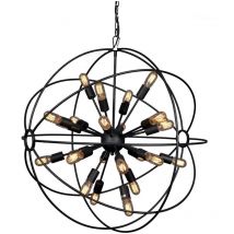 Signature - Lustre métal gris Spoutnik D100cm - Gris foncé
