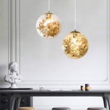 Senderpick - Lustre moderne Chambre à coucher Salon Salle à manger Lampe à suspension Lampe à suspension sphérique en verre Lampe à suspension