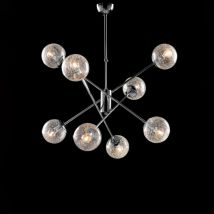 Bonetti Illumina - Tresor - Suspension en fer chromé poli 8 lumières 100 - Ø73 - BL215-8-CR