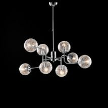 Bonetti Illumina - Ikarus - Suspension en fer chromé poli 8 lumières x 93 - Ø93 - BL213-8-CR