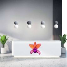 Gea Luce - Lustre moderne sfera s g9 led suspension en verre métal, couleur gris foncé