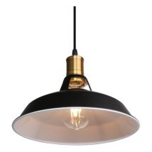 Lustre Moderne Rétro en Fer Forgé - Simple Tête, Bar, Restaurant, Café, Magasin de Vêtements, Couleur Noire, D30cm, 2 Lignes de Deux Mètres
