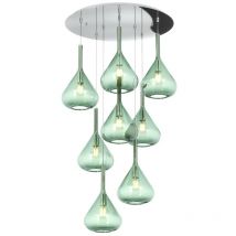 Top-light - Lustre moderne top light kona 1177 cr s8 t ve e27 led plafonnier en verre