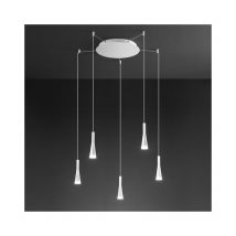 Perenz - Lustre suspendu cone blanc mat 5x7W 3000K