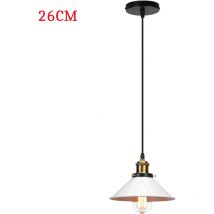Axhup - Suspension Luminaire Industrielle Vintage Lustre Lampe Suspendue 260mm Blanc 1 Pack