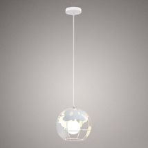 Wottes - Lampe Suspension Moderne E27 Ø20cm Suspension Luminaire Métal pour Salon Chambre Couloir Blanc - 1Pcs