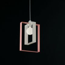 Bonetti Illumina - Lustre suspension moderne en fer blanc rose 25xh40 cm