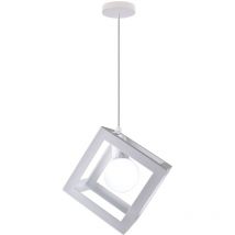 Lustre Suspension Moderne Luminaire Plafonnier en Métal Lampe de Plafon Géométrique pour Chambre Salon Couloir Blanc - 1Pcs