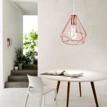 Axhup - lustre - suspension or rose Luminaire Abat-jour Metal Lampe Suspension E27 20cm