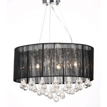 Maison Chic - Lustre Suspension Plafonnier avec 85 cristaux Noir 47980