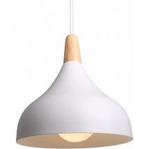 Lustre Suspension Rétro Suspension Luminaire Moderne Style Goutte Chapeau Plafonnier E27 Métal Bois Lampe Suspension pour Chambre Salle à Manger