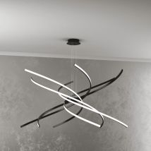 Top-light - Lustre led moderne Top Light Tornado 88W 5950LM 1163/S100 Noir