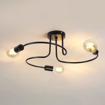 Plafonnier industrielle, Lustres Rétro, E27 suspension luminaire, luminaire plafonnier Noir Lampe Suspension pour Salon Chambre Cuisine(Sans Ampoules