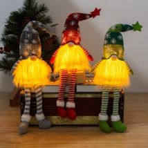 Lutin De Noel Decoration , gnome De Noel Lumineux, Elfe De Noel Poupée Peluche, Decoration Noel Interieur led Figurine Miniature Lot De 3 pour