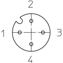 1070 Connettore confezionato per sensore o attuatore M12 Giunto angolare 2.00 m Numero di poli: 4 1 pz. - Lutronic