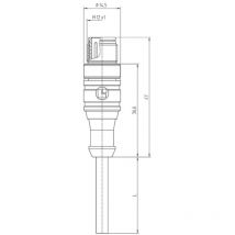 Lutronic - 1086 Sensor-/Aktor-Steckverbinder, konfektioniert M12 Stecker, gerade 5.00 m Polzahl Sensor
