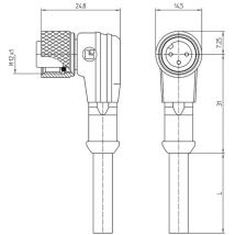 Lutronic - 1121 Sensor-/Aktor-Steckverbinder, konfektioniert M12 Kupplung, gewinkelt 5.00 m Polzahl Se