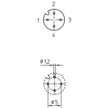 Lutronic 1228 Connettore da pannello per sensore o attuatore M12 Presa Numero di poli: 4 1 pz.