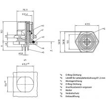 Lutronic 1228 Sensor-/Aktor-Einbausteckverbinder M12 Buchse, Einbau Polzahl Sensoren: 4 1 St.