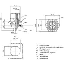 Lutronic 1229 Connettore Da Pannello Per Sensore O Attuatore M12 Presa Numero Di Poli: 5 1 Pz.