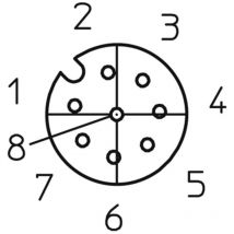 Lutronic - 1233 Sensor-/Aktor-Einbausteckverbinder M12 Stecker, Einbau 0.50 m Polzahl Sensoren: 4 1 St