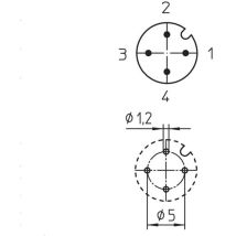Lutronic 1234 Connettore Da Pannello Per Sensore O Attuatore M12 Spina Numero Di Poli: 4 1 Pz.