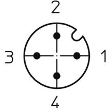 1237 Connettore da pannello per sensore o attuatore M12 Spina 0.50 m Numero di poli: 4 1 pz. - Lutronic