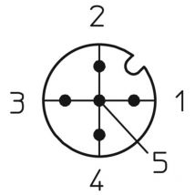 1238 Connettore da pannello per sensore o attuatore M12 Spina 0.50 m Numero di poli: 5 1 pz. - Lutronic