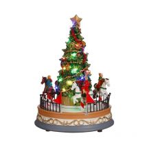 Carosello con albero di natale illuminato- H26XD18,5CM - Luville