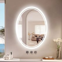 Unho - luvodi Espejo Baño con Luz Led Pared Ovalado Antivaho Retroiluminado IP65, 500 x 700mm