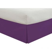 Copriletto Sartoriale Classico, 35,6 cm di Lunghezza Stile Plissettato, Microfibra di Poliestere, Viola, Twin xl - LUX