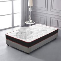 Luxe Pack Matelas Mémoire de Forme 90x190 + 1 Couette 140x200 + 1 Oreiller 60x60