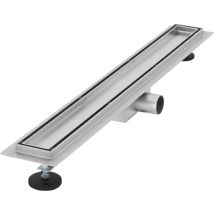 Luxebath - Caniveau de Douche 70 cm 2en1 à Carreler, Argent, Acier Inoxydable, avec Appareil Désodorisant et Filtre à Cheveaux Amovible, Pieds