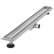 Luxebath - Caniveau de Douche 80 cm 2en1 à Carreler, Argent, Acier Inoxydable, avec Appareil Désodorisant et Filtre à Cheveaux Amovible, Pieds