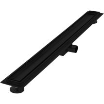 Luxebath - Caniveau de Douche 90 cm 2en1 à Carreler, Noir, Acier Inoxydable, avec Appareil Désodorisant et Filtre à Cheveaux Amovible, Pieds Réglable
