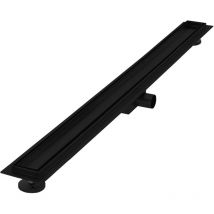 Luxebath - Duschrinne 100 cm 2in1, befliesbar, extra flach, Edelstahl, Schwarz, Doppelseitige Bodenablauf, Komplettset Bodenbefestigung, Duschablauf,